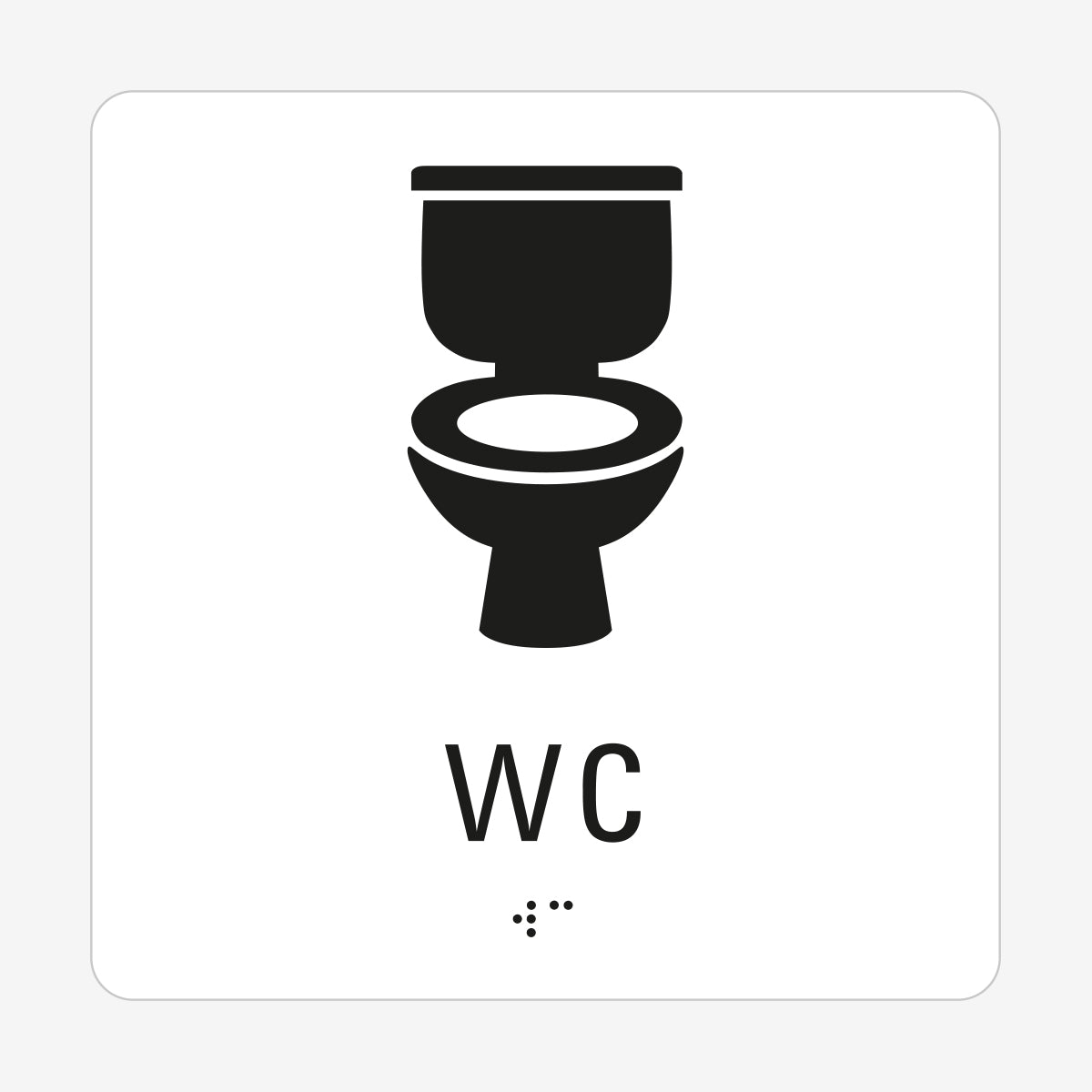 Taktil skylt m. brailleskrift WC
