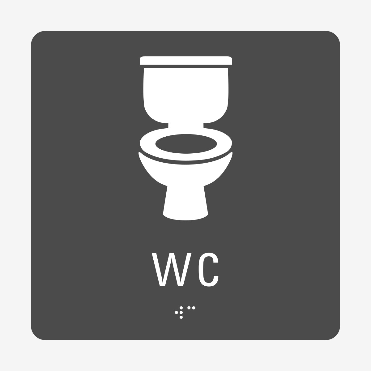 Taktil skylt m. brailleskrift WC