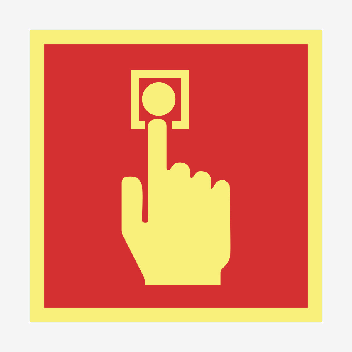 Brandlarmsknapp en Skylt från Nordisk skylt