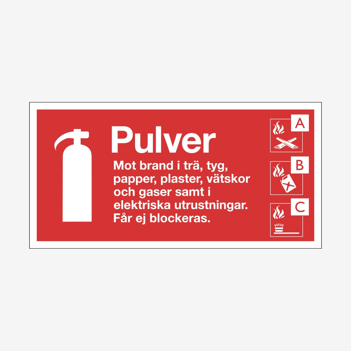 Typskylt Pulver