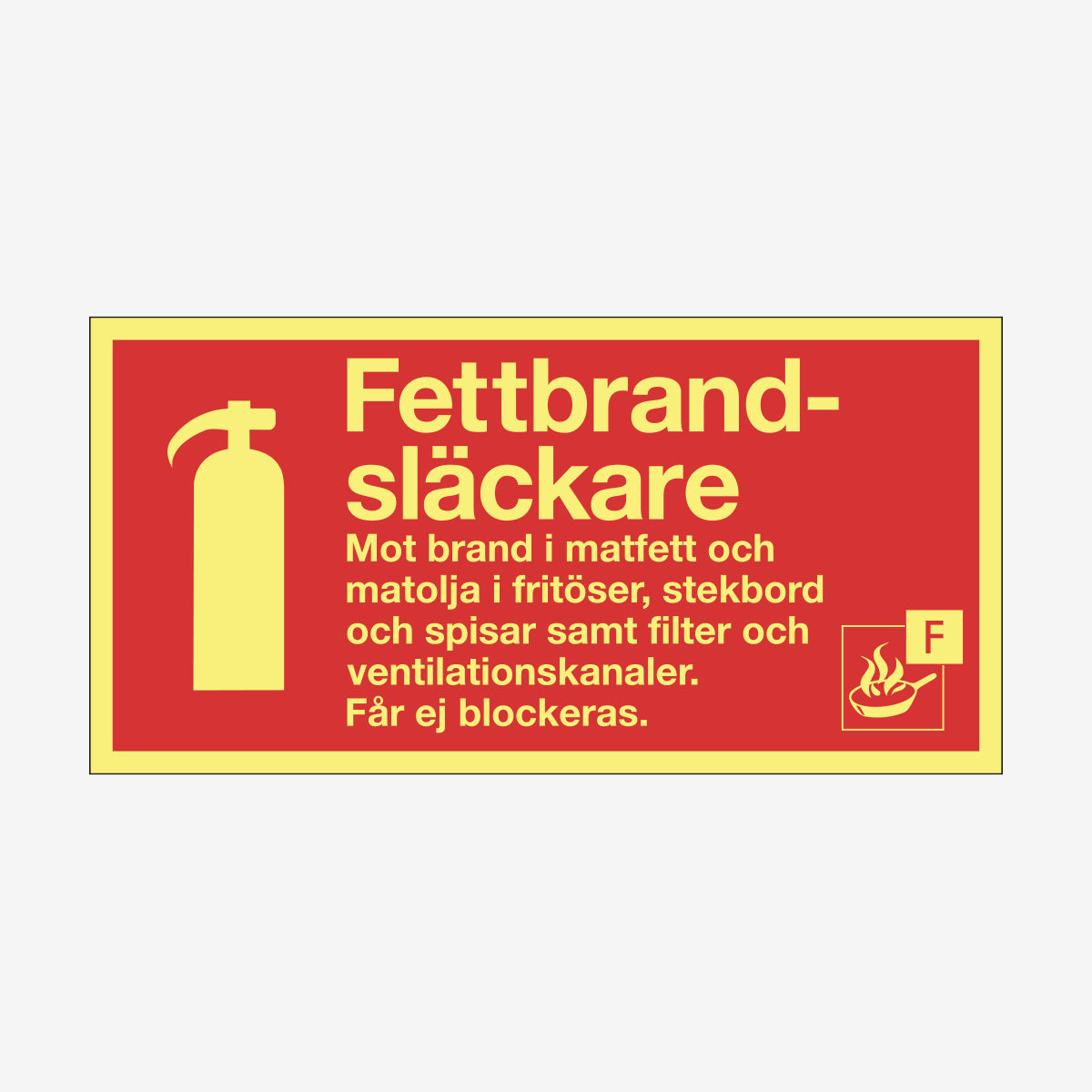 Typskylt Fettbrandsläckare
