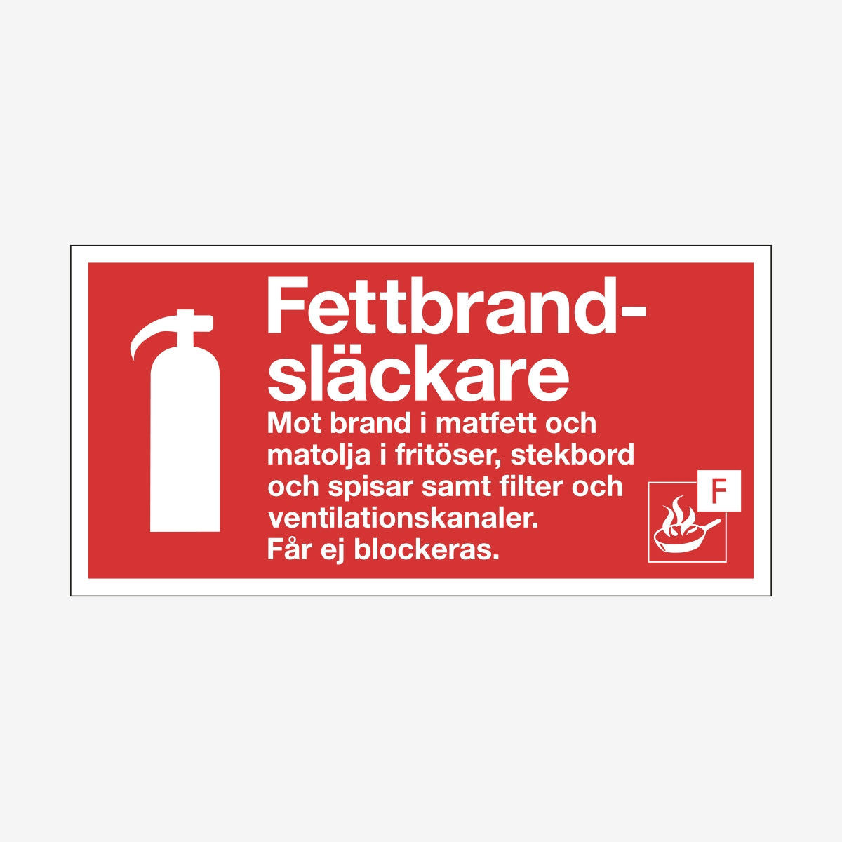 Typskylt Fettbrandsläckare