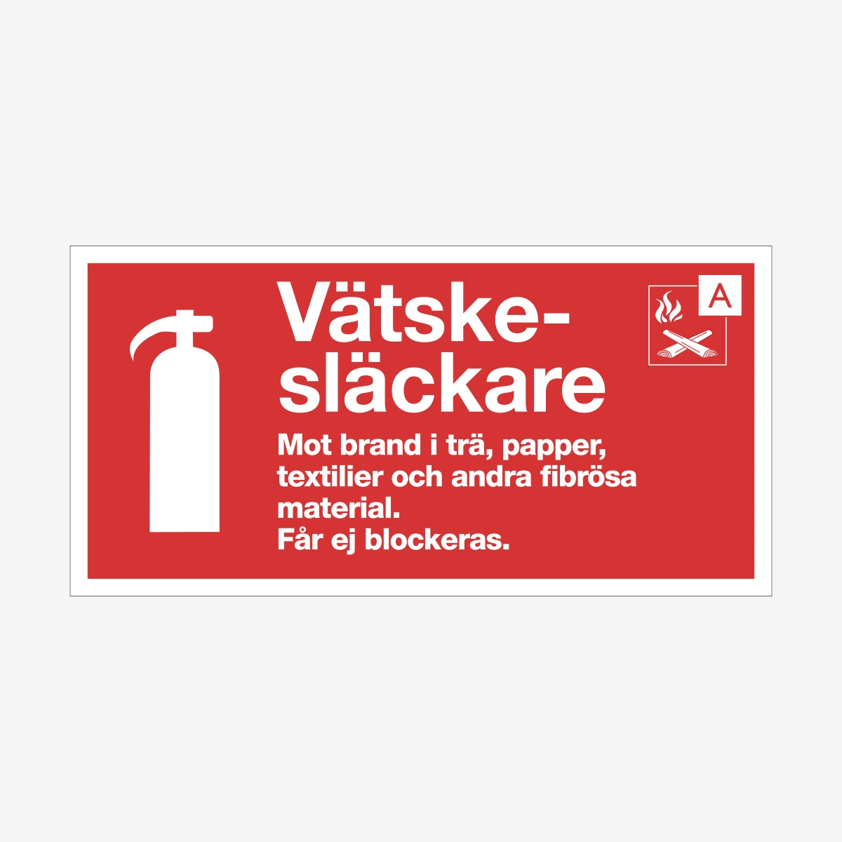 Typskylt Vätskesläckare