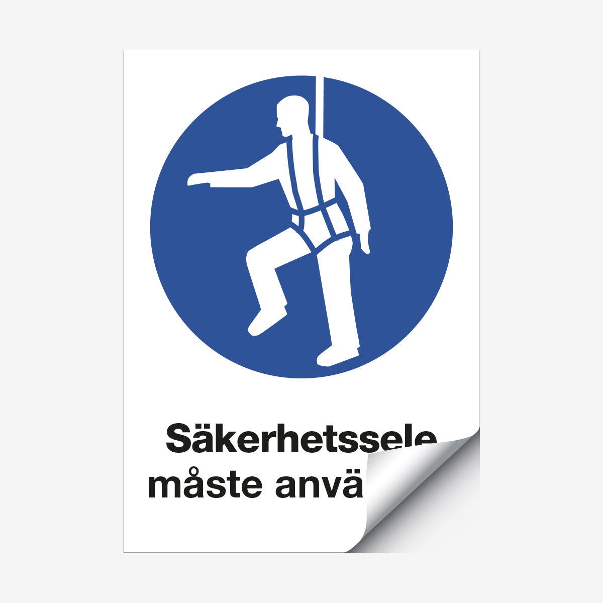 Säkerhetssele måste användas