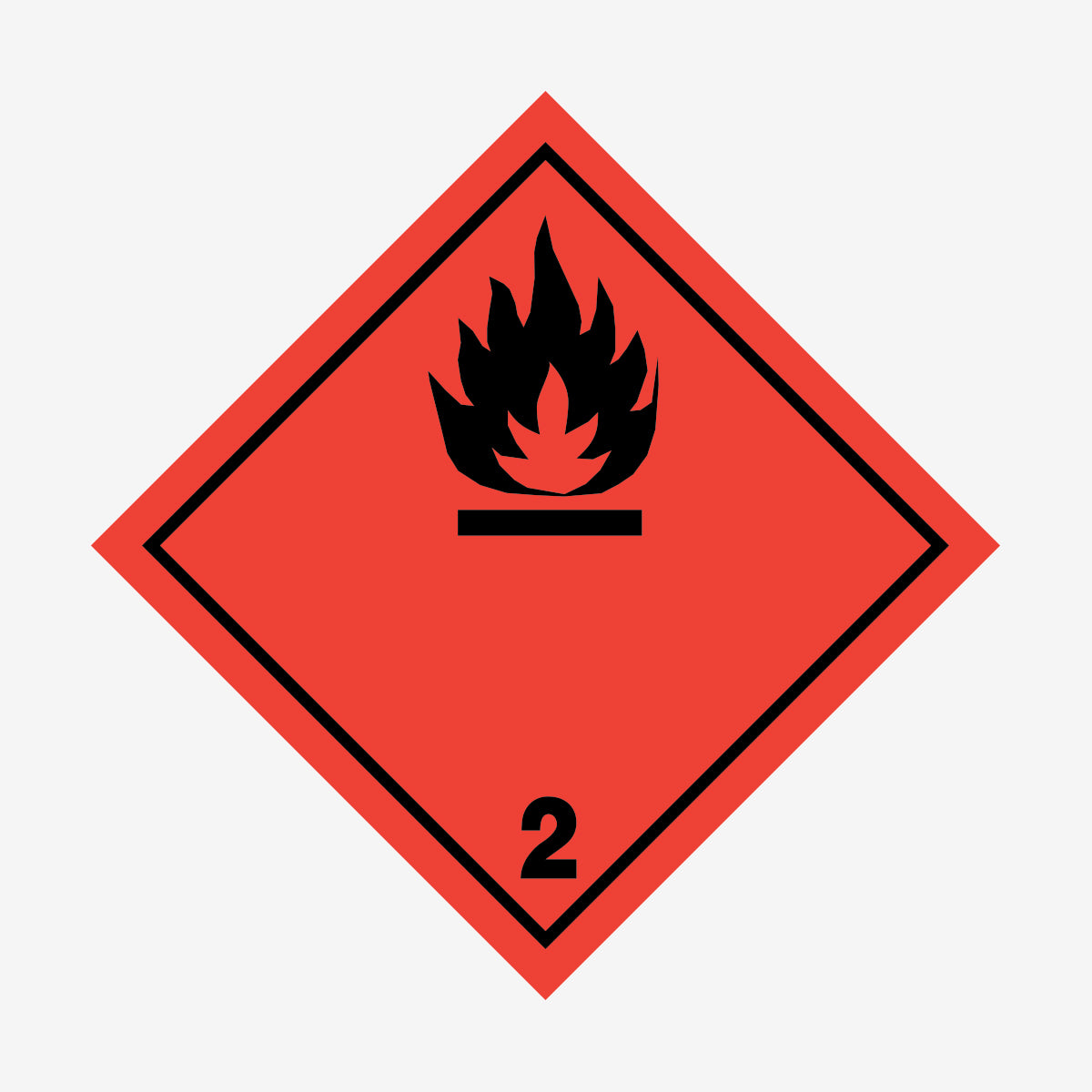 Brandfarliga gaser nr. 2.1 en Skylt från Nordisk skylt